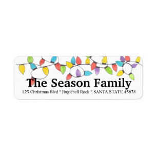 Christmas Tree Lights Address Label