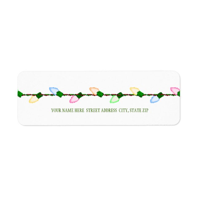 Christmas Tree Lights Address Mailing Labels (Front)