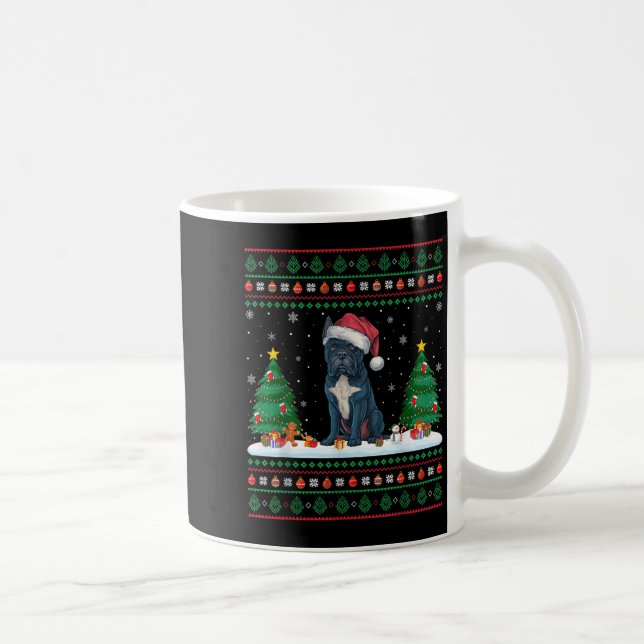 Christmas Tree Lights Cane Corso Dog Santa Ugly Xm Coffee Mug (Right)