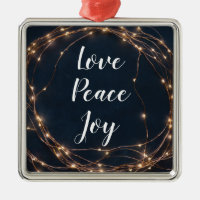 Christmas Tree Lights | Love Peace Joy Custom Text