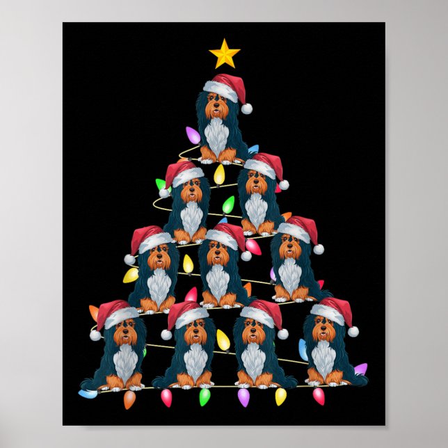 Christmas Tree Lights Men Women Santa Havanese Dog Poster (Front)