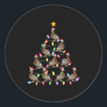 Christmas Tree Lights Men Women Santa Muscovy Duck Classic Round Sticker<br><div class="desc">Christmas Tree Lights Men Women Santa Muscovy Duck Xmas Pjs</div>