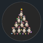 Christmas Tree Lights Men Women Santa Penguin Xmas Classic Round Sticker<br><div class="desc">Christmas Tree Lights Men Women Santa Penguin Xmas Pjs</div>