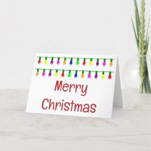 Christmas Tree Lights Modern Funny Custom Words Holiday Card