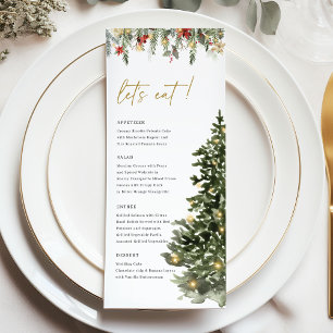 Christmas Tree Lights Pine Winter Wedding Dinner Menu