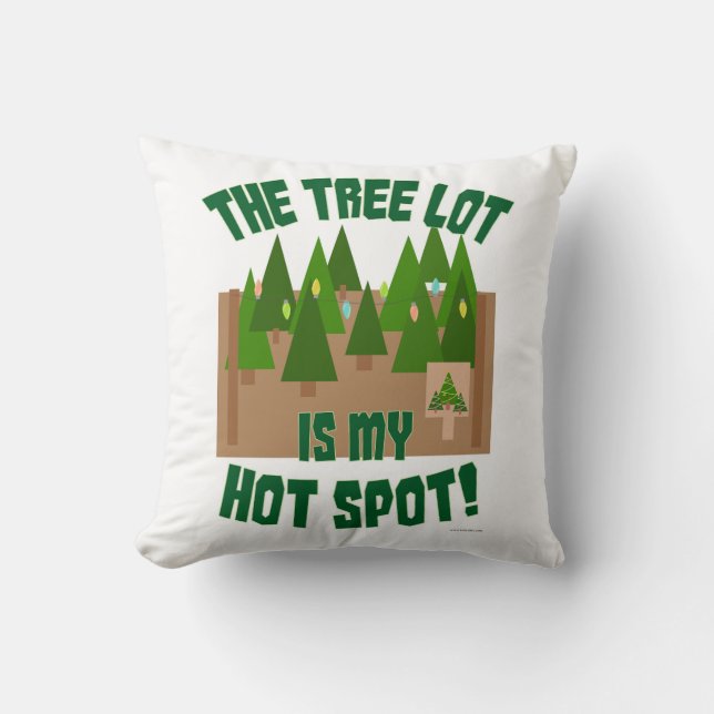 Christmas Tree Lot Hot Spot Winter Cartoon Art  Throw Pillow (Front)