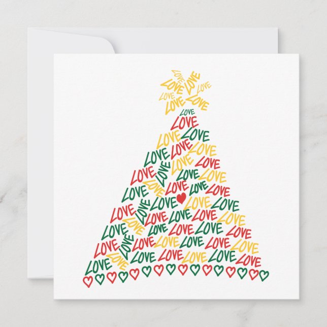 Christmas Tree Love Appartement Carte de Noël (Devant)