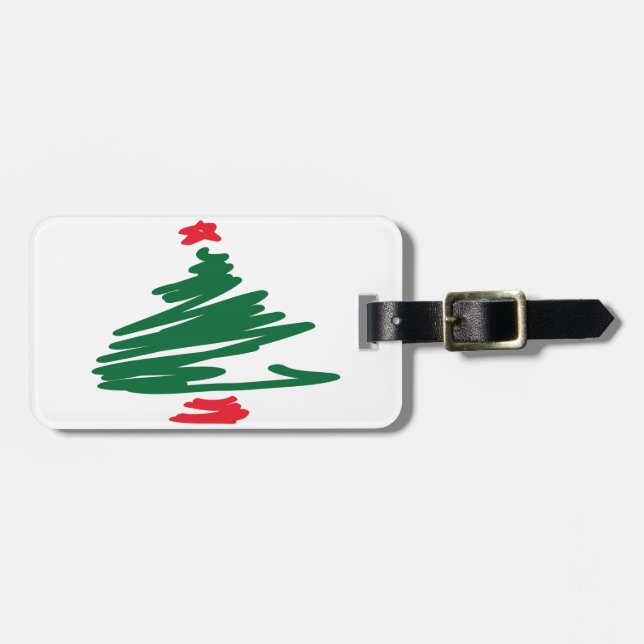 Christmas Tree Luggage Tag (Front Horizontal)