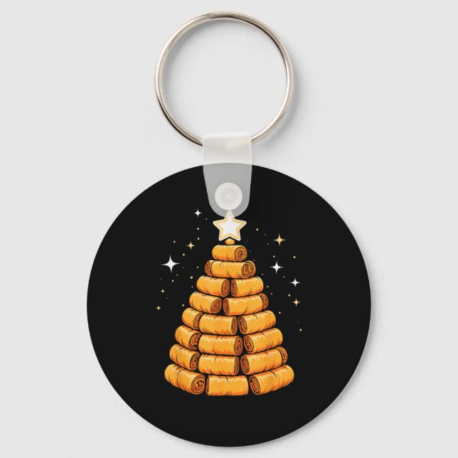 Christmas Tree Luma Filino Spring Rolls  Keychain (Front)