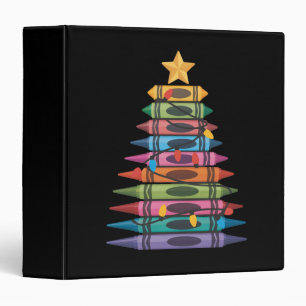 Christmas Tree Made of Crayons School Teacher Life Binder