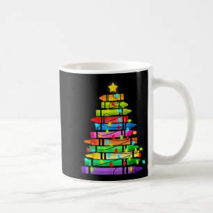 Christmas Tree Made Of Crayons School Teacher Life Coffee Mug