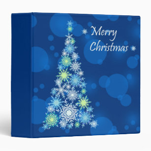 Christmas tree made of snowflakes. binder