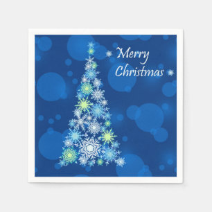 Christmas tree made of snowflakes. napkin