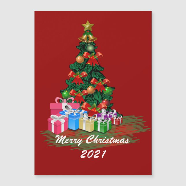 Christmas Tree Magnetic Card (Front)