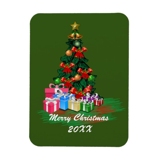 Christmas Tree Magnetic Card Magnet (Vertical)