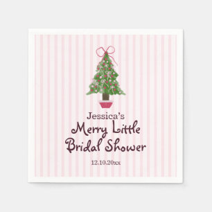 Christmas Tree Merry Bridal Shower Napkin