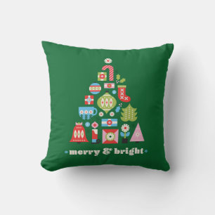 Christmas Tree - Merry & Bright Reversible Throw Pillow