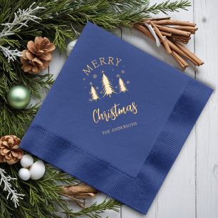 Christmas Tree Merry Christmas Foil Napkins
