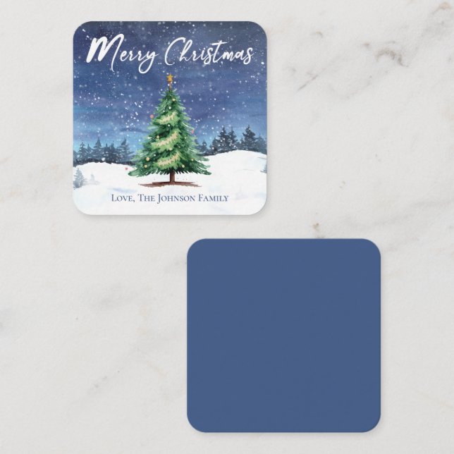 Christmas Tree Merry Christmas Gift Enclosure Card (Front/Back)