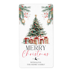 Christmas Tree Merry Christmas Gift Sticker