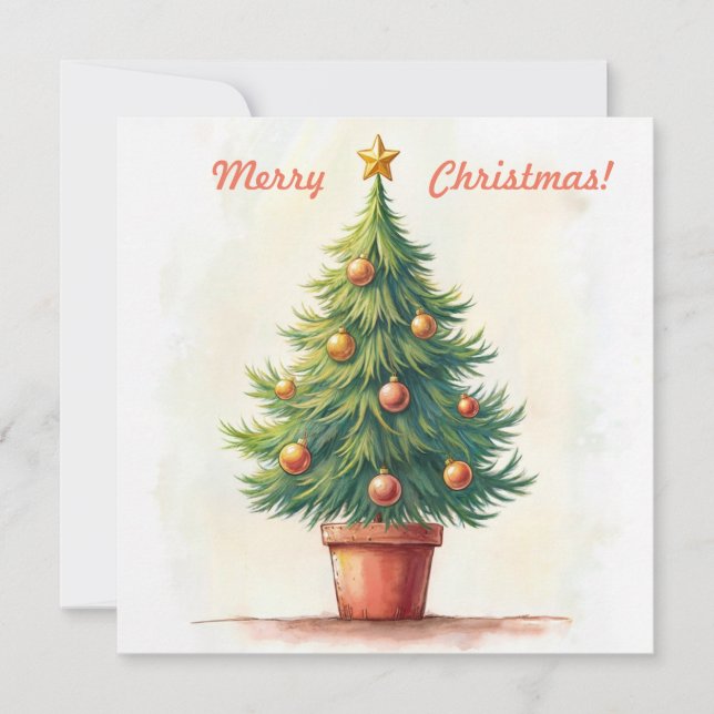 Christmas tree. Merry Christmas! Holiday Card (Front)