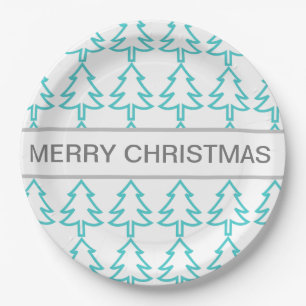 Christmas Tree Merry Christmas  Paper Plate