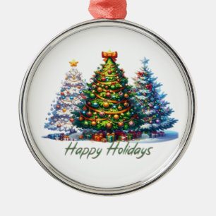 Christmas tree metal ornament
