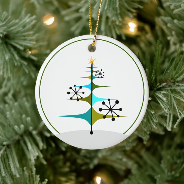 Christmas Tree - Mid Century Atomic Ceramic Ornament (Tree)