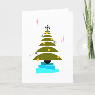 Christmas Tree - Minimalist Semicircles Holiday Card