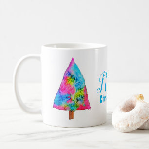 Christmas tree modern funky colors coffee mug