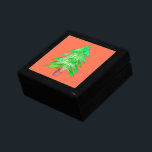 Christmas tree modern funky colours gift box<br><div class="desc">Colourful and cute modern Christmas design of modern watercolor christmas tree painted by artist Sacha Grossel. This funky green and orange coral coloured tree is arty and fun for a modern Christmas theme.</div>