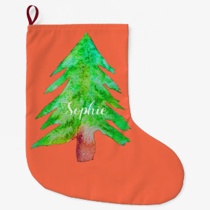 Christmas tree modern funky colours large christmas stocking