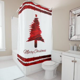 Christmas Tree Modern Holiday Pattern Red
