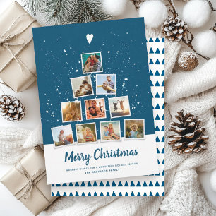 Christmas Tree Modern Instagram Photo Collage Fun Holiday Card