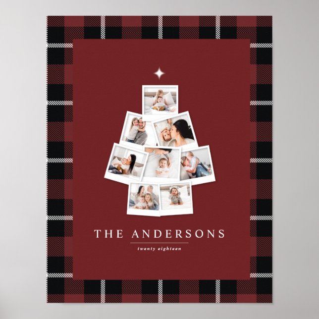 Christmas tree multi photo holiday poster (Front)
