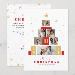 Christmas Tree multiple modern Photo Holiday Card