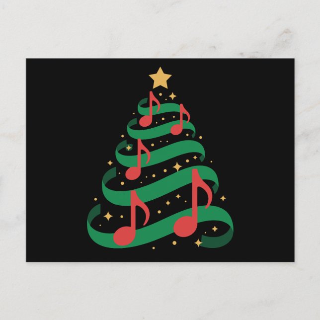 Christmas Tree Music Notes Star Xmas Melody (Front)
