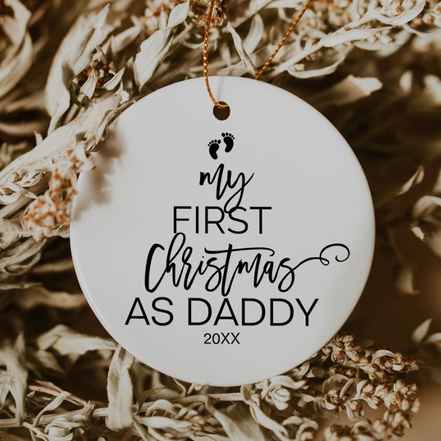 Christmas Tree My First Christmas as Daddy Holiday Ceramic Ornament (Creator Uploaded)