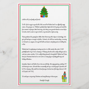 Christmas Tree Newsletter Classic Red Green Custom