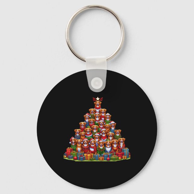 Christmas Tree Nova Scotia Duck Tolling Retriever  Keychain (Front)