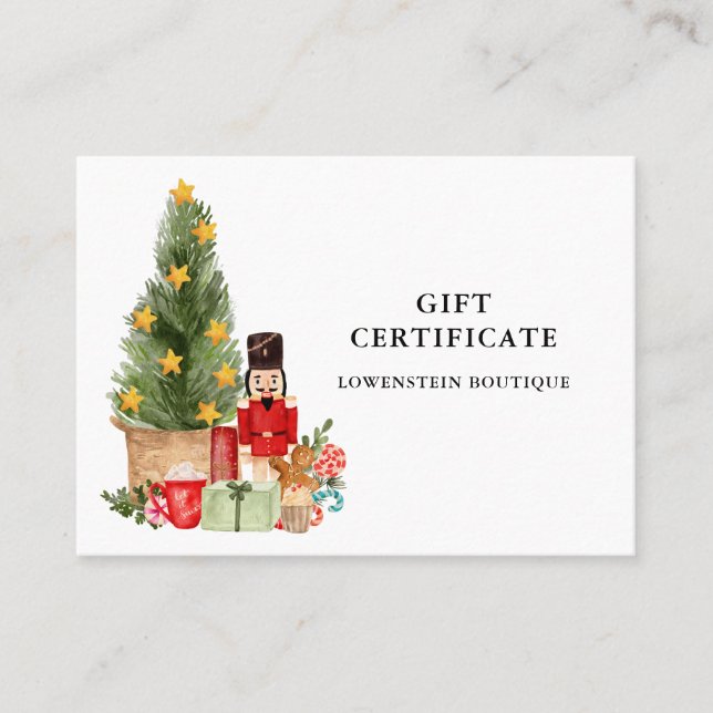 Christmas Tree Nutcracker Gift Certificate (Front)