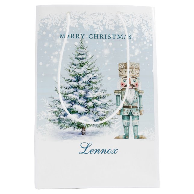 Christmas Tree Nutcracker Snowflakes Medium Gift B Bag (Front)