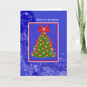 Christmas Tree O Tannenbaum Snowflakes for Grandma Holiday Card