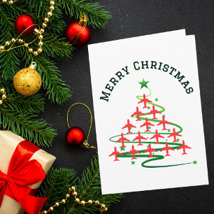 Christmas Tree of Airplanes, Minimalist Photo Card