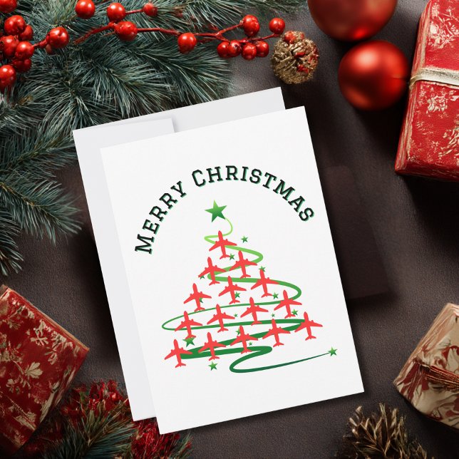Christmas Tree of Airplanes, Minimalist Photo Holiday Card (Creator Uploaded)