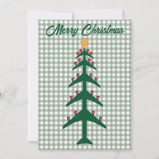 Christmas Tree of Airplanes & Photo Minimalist Holiday Card