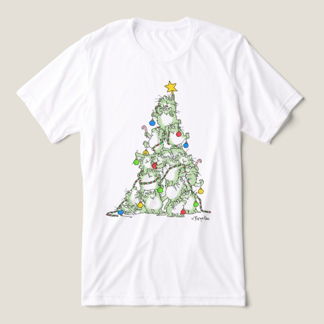 Christmas Tree of Kitties by Sandra Boynton Tri-Blend Shirt (Design Front)