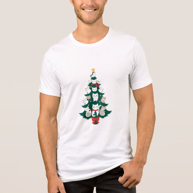 Christmas Tree of Kitties by Sandra Boynton Tri-Blend Shirt (Front)