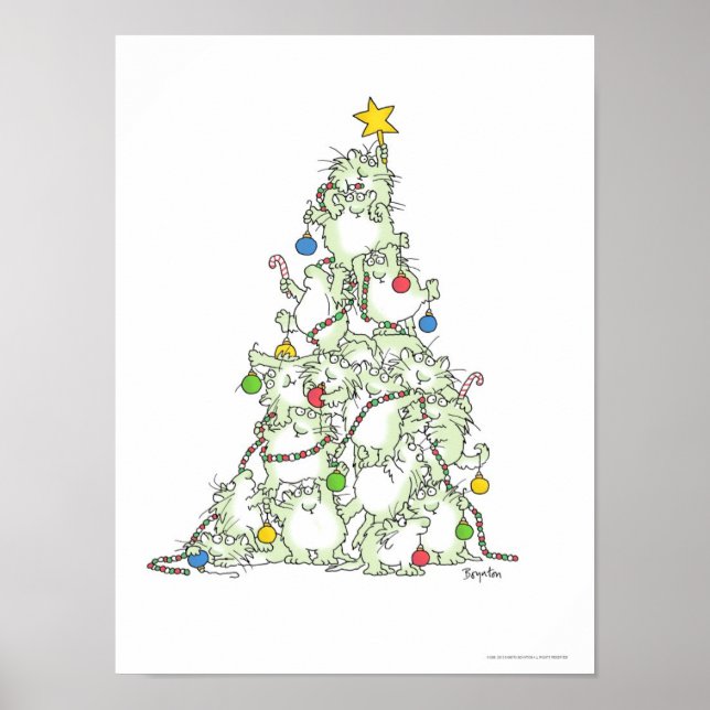 CHRISTMAS TREE OF KITTIES poster by Sandra Boynton (Front)