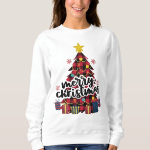 Christmas Tree of Red and Black Buffalo Plaid  Sweatshirt